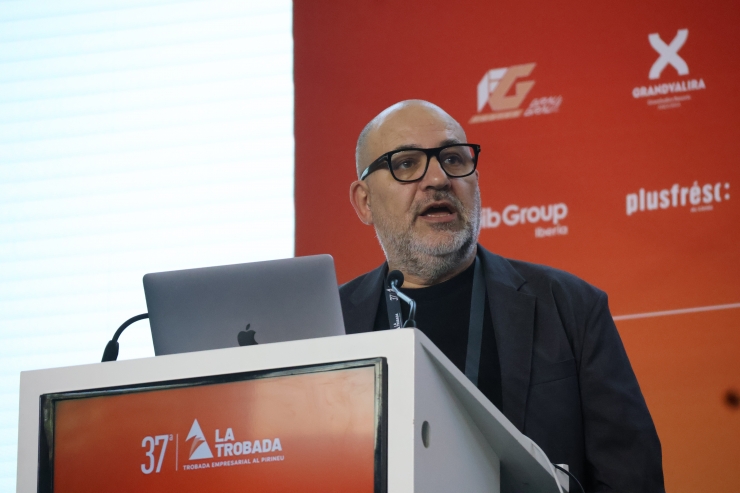 El CEO de Mortensen, Josep Maria Ganyet durant la Trobada.