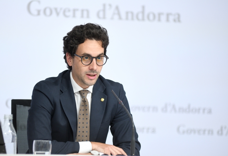 El ministre portaveu, Guillem Casal, durant la roda de premsa.