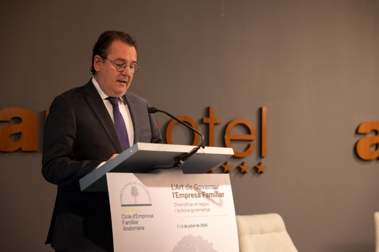 El president de l'EFA, Daniel Aristot, en la seva intervenció.