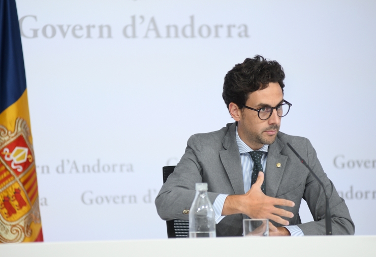 El portaveu del Govern, Guillem Casal en roda de premsa posterior al consell de ministres.