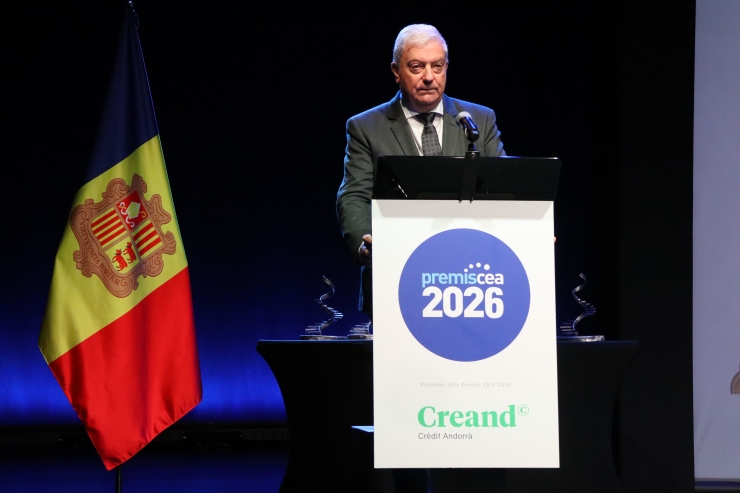 La intervenció del president de la CEA, Gerard Cadena, a la gala.