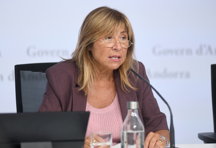 La ministra de Presidència, Economia, Treball i Habitatge, Conxita  Marsol, en una roda de premsa anterior.
 