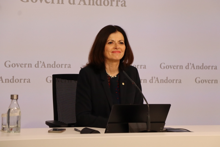 La ministra d’Afers Exteriors, Imma Tor, durant la presentació de les II Jornades de Cooperació Transfronterera.