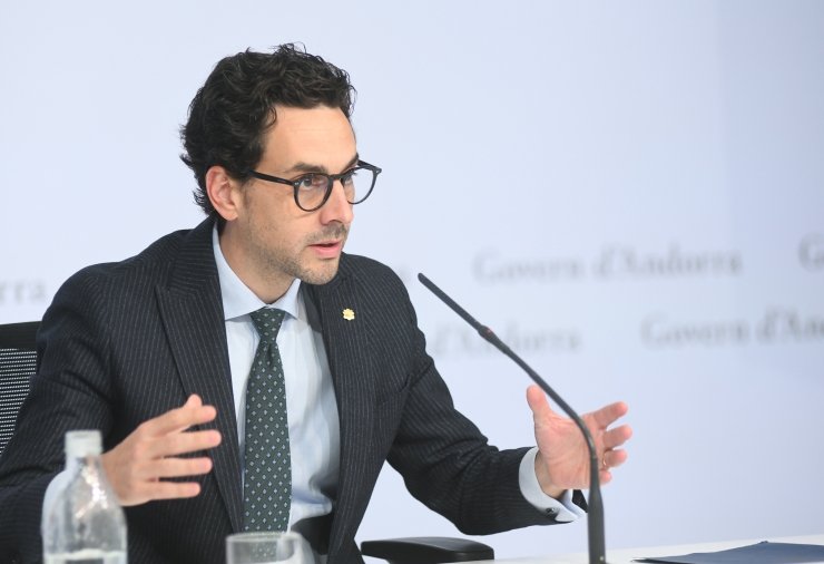 El ministre portaveu, Guillem Casal, durant la roda de premsa posterior al consell de ministres.